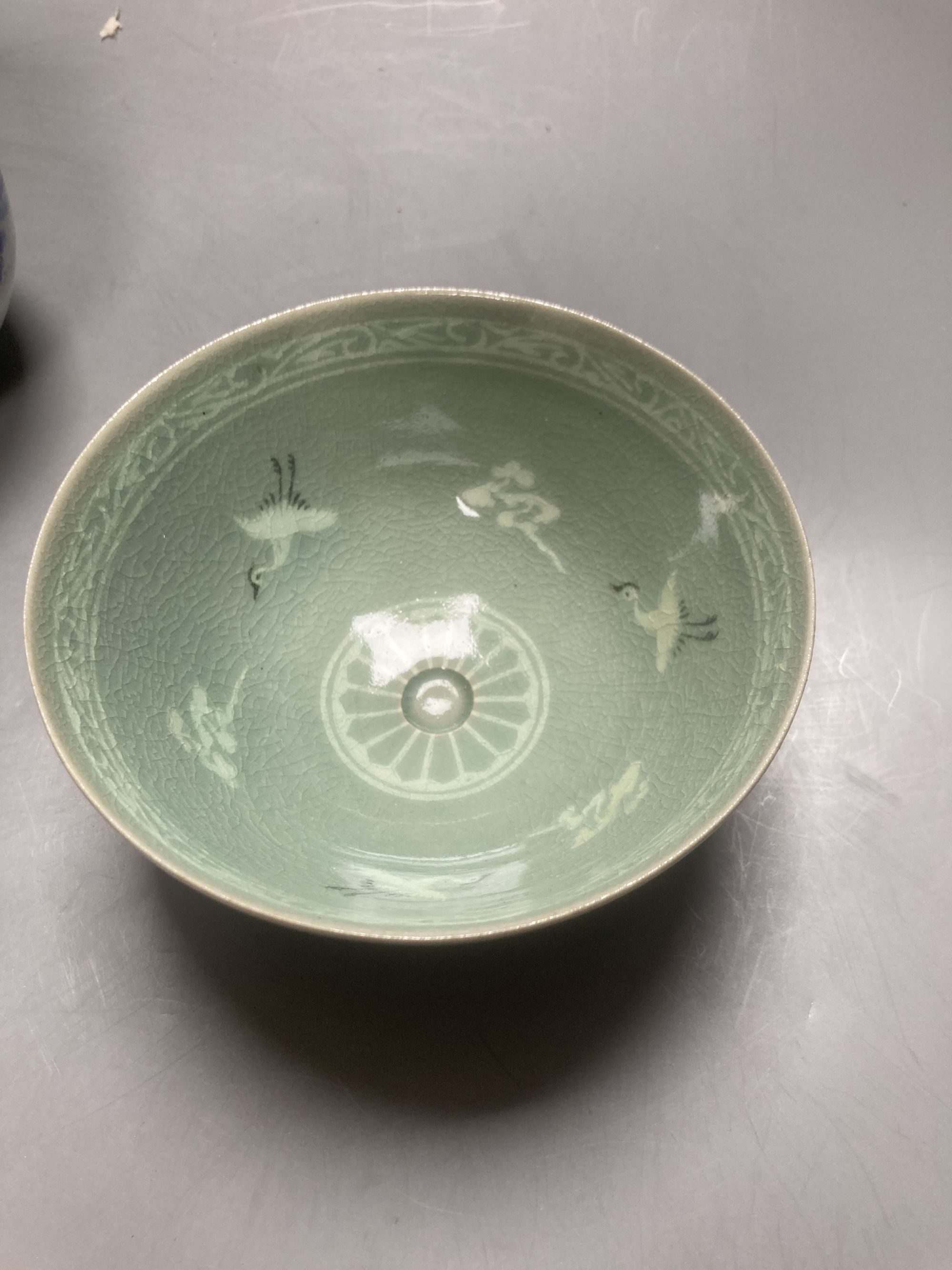 A 19th century Korean dish and vase